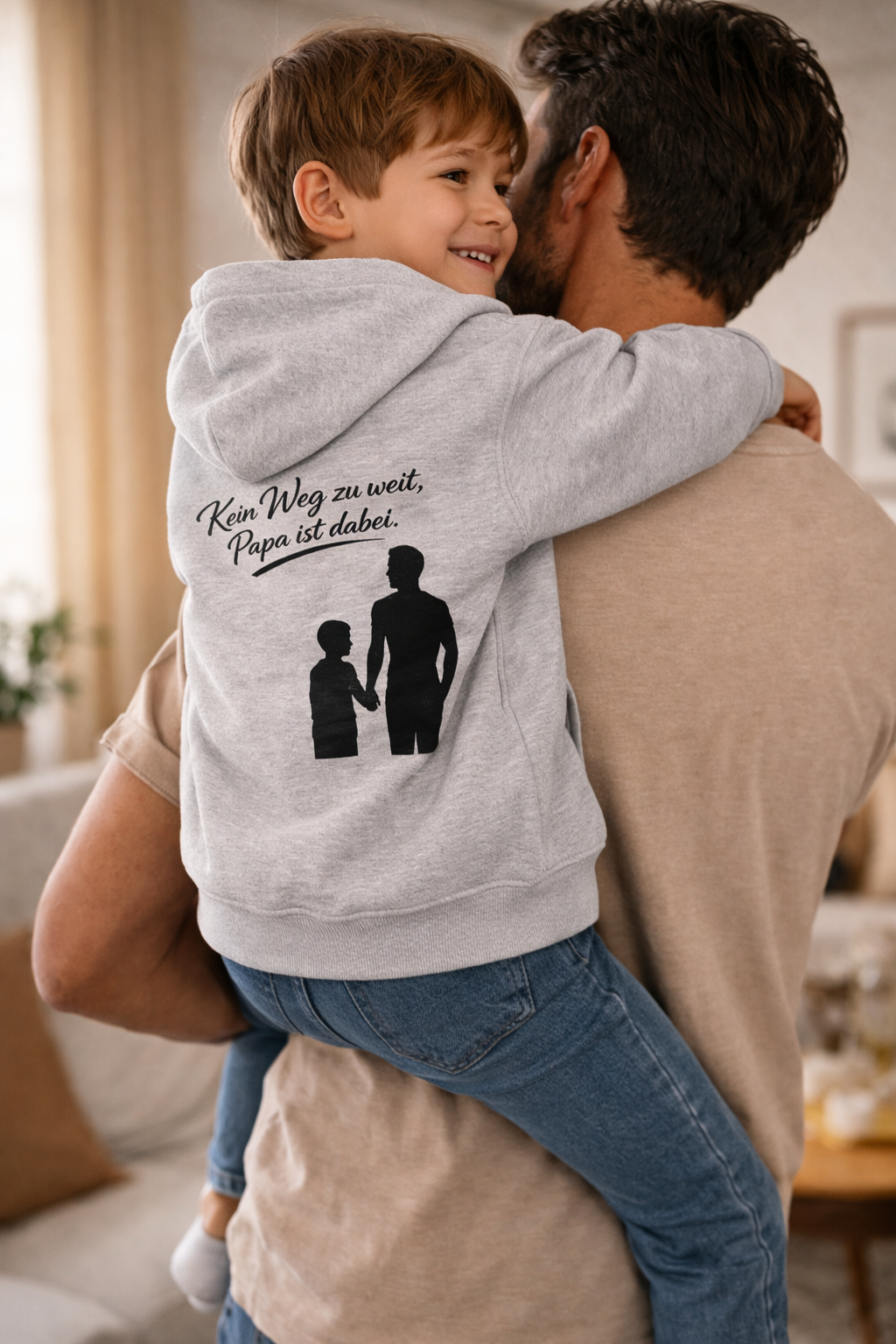 💙 Jungen Hoodie – „Kein Weg zu weit, Papa ist dabei.“